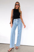 Layla Mid Rise Straight Leg Jeans Light Blue Wash