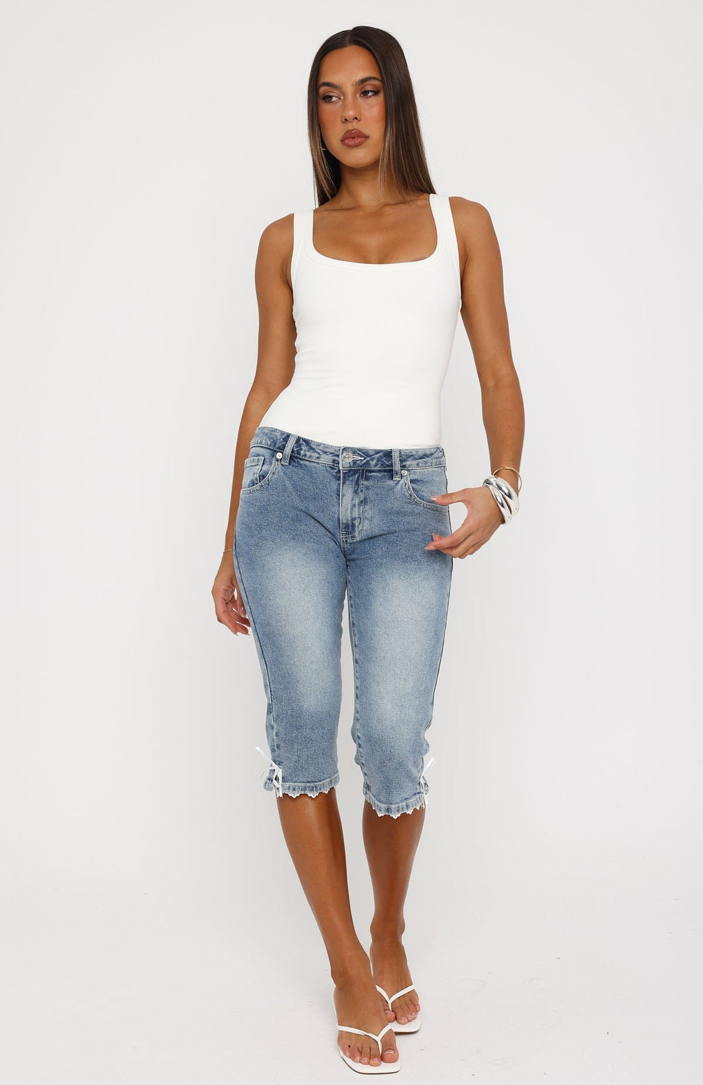 Latisha Low Rise Capri Jeans Vintage Light Blue