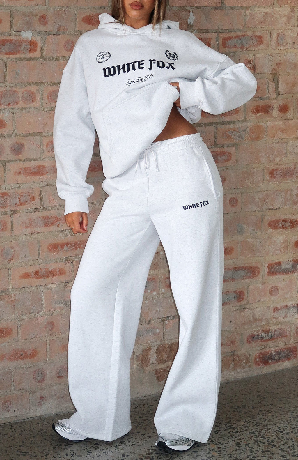 Vibe Too High Wide Leg Sweatpants Grey Marle